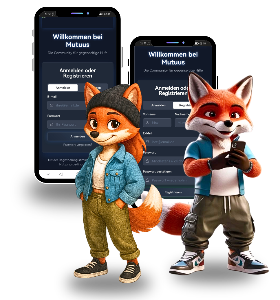 Mutuus App auf dem Smartphone